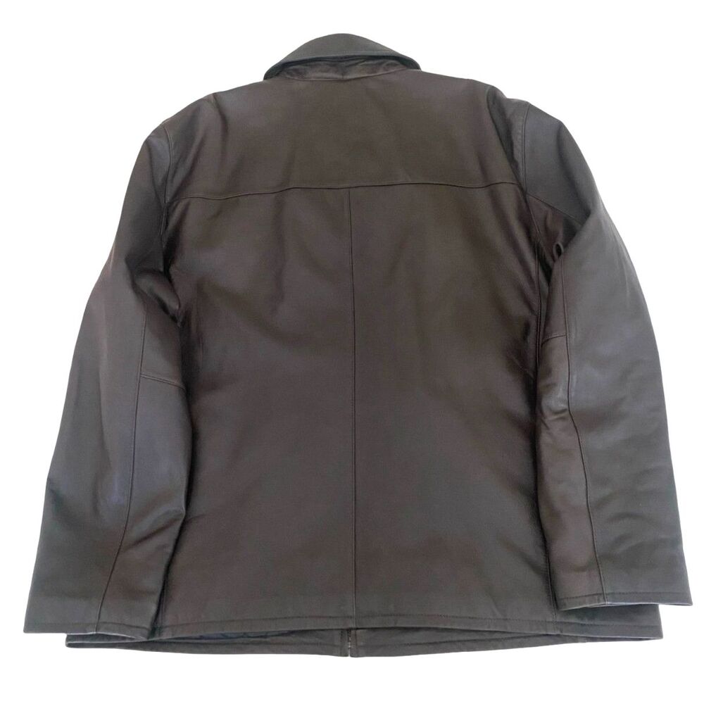 VTG Member's Mark Men's XL Leather Jacket Brown Full Zip Classic Point Collar - Picture 7 of 10